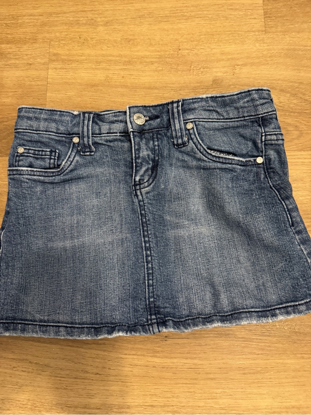 refuge Light Blue Denim Mini Skirt